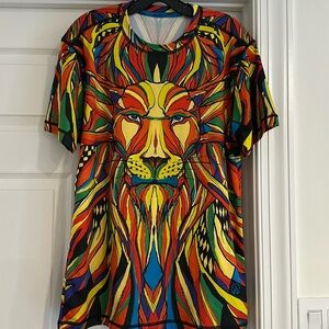 Ink n Burn Lion Men’s Tech Shirt NWOT